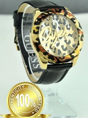 Guess Ladies Women NWT Watch SPECIAL Black Leather Women FAST SHIPPING!